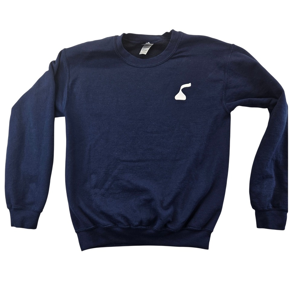 Gildan Sweatshirt Mens S Navy Hershey Kiss Pullover Heavy Blend Fleece Crewneck